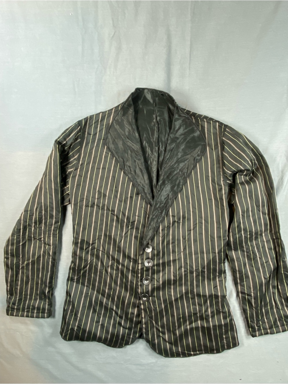 Unknown designer Blazer with multicolor Pinstripes fully reversible to black